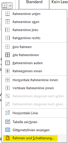 Word Seite einrichten mit Rahmen